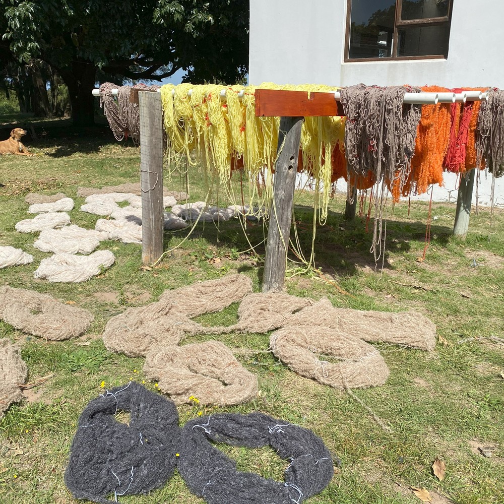 Mohair yarn outside workshops