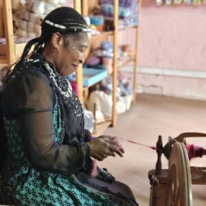 Xhosa team member employed at Adele's Mohair.