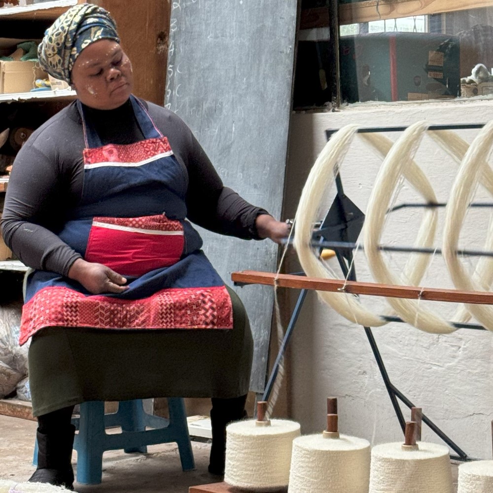 Xhosa team member employed at Adele's Mohair.