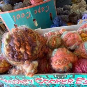 Mohair workshops include instruction and hands-on facilitation to enable you to make your own recycled yarn by mixing different textures and colors.